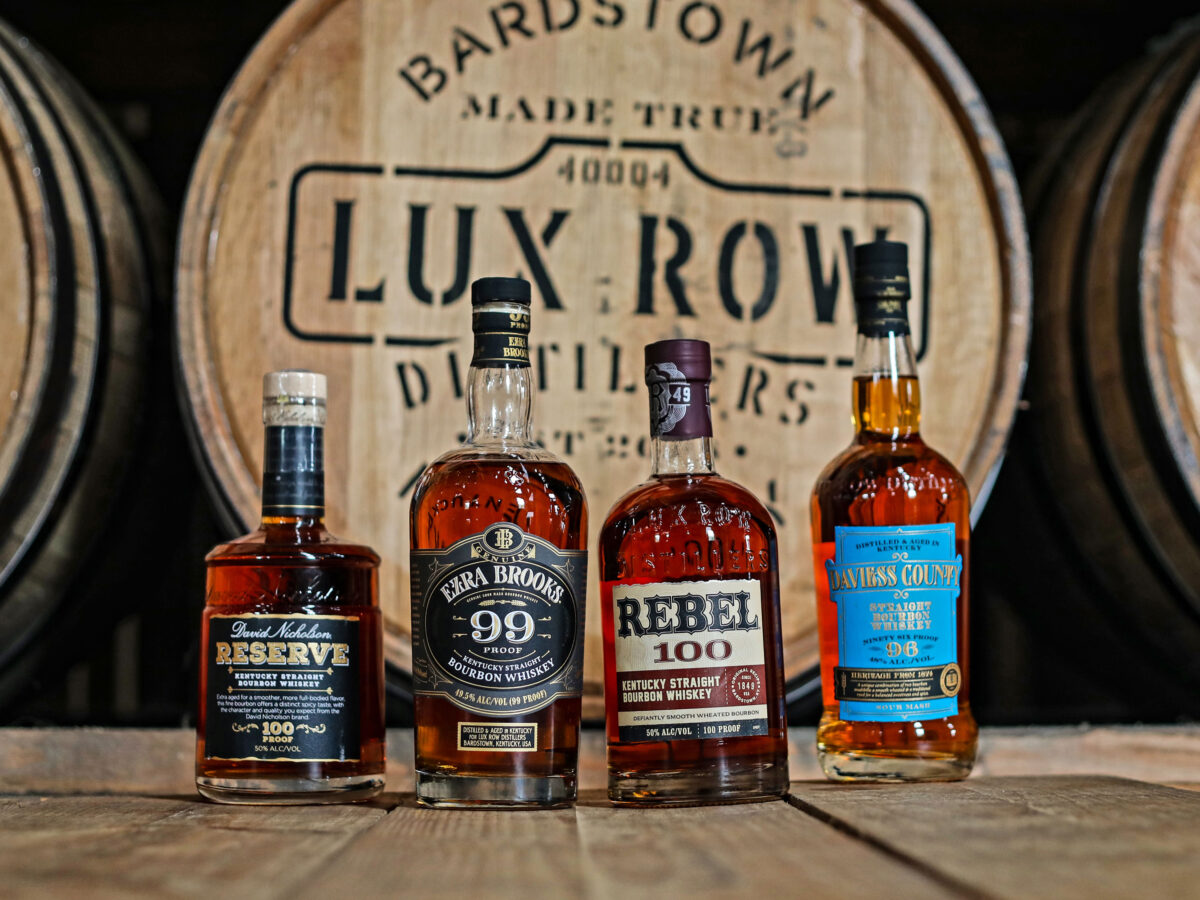 Bourbon bottles at Lux Row Distillers